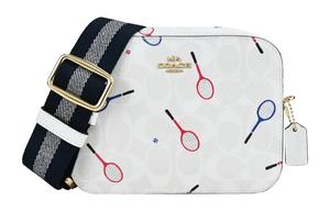 Кожаная сумка для камеры через плечо маленького размера женская белая COACH