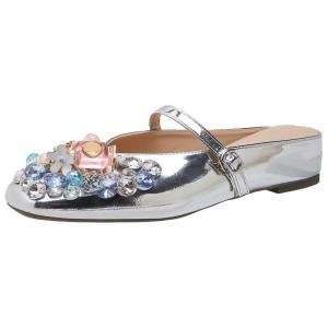 City camel Серебряные женские тапочки с закрытым носком и противоскользящей резиновой подошвой, цвет Silver