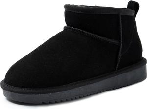 Зимние ботинки из искусственной замши для женщин - водоотталкивающие ботильоны с памятью формы, мягким искусственным мехом и противоскользящей подошвой | Уютные ботильоны для холодной погоды Coleyn, Black