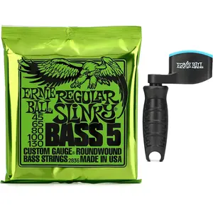 Струны для электрического бас-гитары Ernie Ball 2836 Regular Slinky, никелевое наматывание, с ключом для намотки - .045-.130, 5-струнная