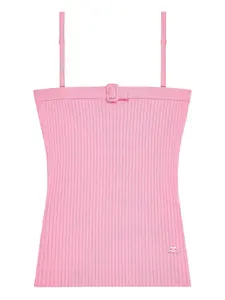Топ в рубчик с пряжкой Courrèges, розовый