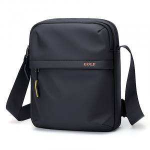 Сумка через плечо из ткани обычная мужская туманно-черная GOLF, элегантный серый