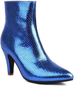 Женские модные ботильоны Joojaky на высоком каблуке с пайетками, с застежкой-молнией, блестящие, для вечеринки или выпускного, Blue