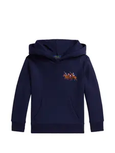Худи с вышивкой Polo Ralph Lauren Kids, синий