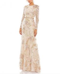 Цветочное кружевное платье-труба с вышивкой Mac Duggal, розовый
