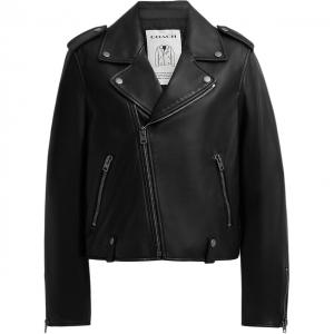 COACH Кожаная куртка женская черная