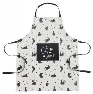 Фартук home & you Kitki, черный - хлопковая ткань - 70 x 1 x 85 см