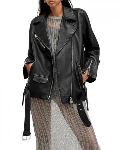 Кожаная куртка-косуха большого размера Billie ALLSAINTS, черный