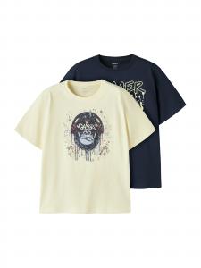 NAME IT Футболка 'NKMVICTOR' в цвете Navy, Light Yellow