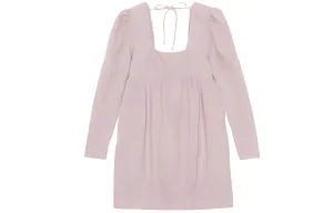 Длинное платье с рукавами GANNI, фиолетовое