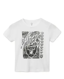 Футболка унисекс с иконкой команды NFL Las Vegas Raiders - для малышей и взрослых. Junk Food Clothing, белый
