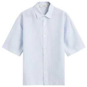 Полосатая рубашка из пике для отпуска About:Blank, сине-белая