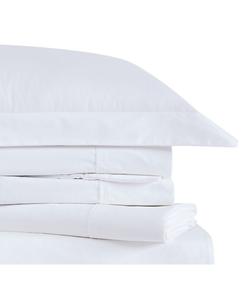 Комплект постельного белья из 3 предметов, однотонный, из хлопкового перкаля, размер Twin Brooklyn Loom, белый