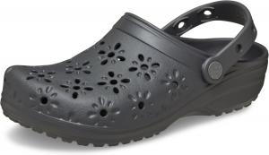 Унисекс сабо Crocs Classic с цветочным вырезом, черный