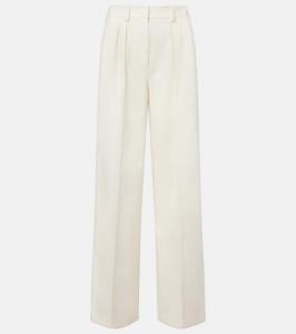 Брюки из шерсти и хлопка с плиссировкой Molo Max Mara, Avorio
