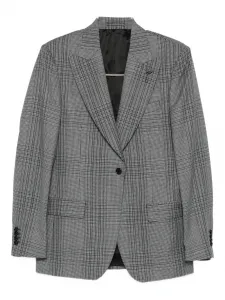 Клетчатый однобортный пиджак Lardini, серый