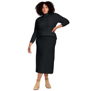 Женская юбка-свитер миди A-line plus size Avenue, Black