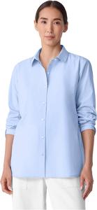 Рубашка Eileen Fisher Striped Poplin Classic Collar Long Shirt, цвет Myrtle