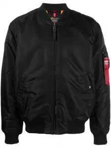 Бомбер с вышивкой Alpha Industries, черный