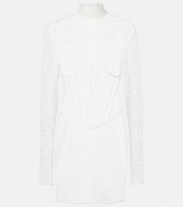 Мини-платье Isadora с кружевом и воротником-стойкой The New Arrivals Ilkyaz Ozel, цвет milk white