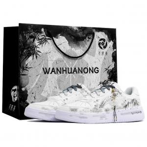 Мужские плавучие скейтбордные кроссовки Li Ning с износостойкой амортизацией и низким верхом., серый белый