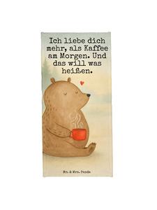 Mr. & Mrs. Panda Спортивное полотенце с изображением медведя, с рисунком утреннего кофе и надписью, белого цвета