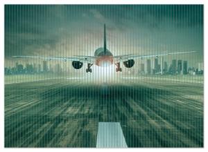 Коврик для душа Wallario, нескользящий коврик, коврик для ванной, коврик для двери, взлетно-посадочная полоса, размер ок. 90 х 65 см, бирюзовый