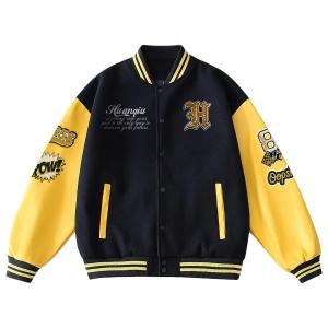 Куртка Unisex Baseball Collar Thickened HUANQIU, темно-синий