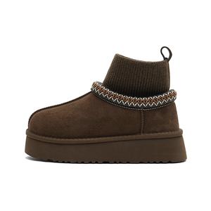MASOOMAKE Тёплые короткие зимние сапоги женские - кофейные сапоги-чулки, цвет Coffee Sock Boots