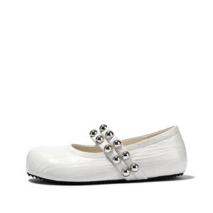 Туфли Мэри Джейн на плоской подошве женские Brut Ros′e, White