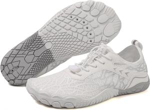 Ботинки для походов для женщин и мужчин, дышащая спортивная обувь, кроссовки для трейлраннинга с нулевым падением и широкой носочной частью Generic, серый