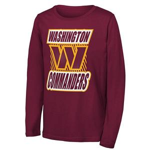 Футболка с длинным рукавом youth burgundy washington commanders never settle Outerstuff