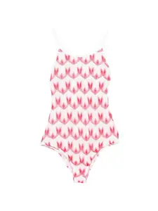 Купальник с зигзагообразным узором Missoni Kids, белый
