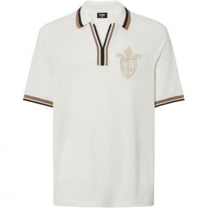 Короткий поло с вышивкой Crest FENDI, белый
