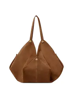 Большая замшевая сумка через плечо Protea Versace, коричневый