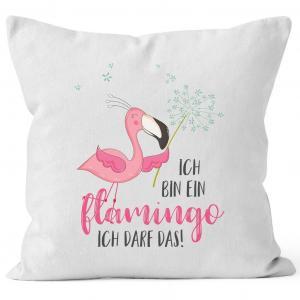 Чехол на подушку фламинго Я фламинго Я могу это сказать Чехол на подушку одуванчик декоративная подушка хлопок MoonWorks бело-розовый униразмер