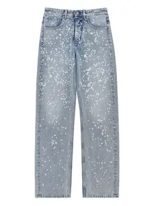 Джинсы с эффектом разбрызганной краски Mm6 Maison Margiela, синий