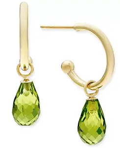 Серьги-Кольца с перидотом из 14-каратного золота Macy'S, peridot