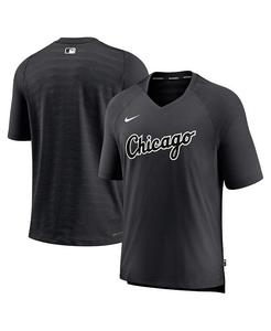 Мужская черная футболка Chicago White Sox Authentic Collection Pregame Raglan Performance с v-образным вырезом Nike, черный