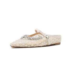 Zomila Женские тапочки с закрытым носком на резиновой подошве устойчивые к истиранию экрю, цвет Ecru