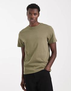 Плотная футболка с круглым вырезом ASOS DESIGN цвета хаки