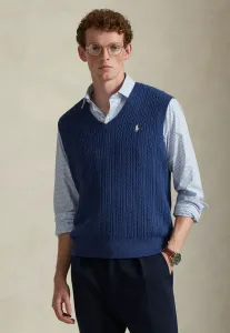 Хлопковый жилет крупной вязки без рукавов Polo Ralph Lauren, Rustic Navy Heather