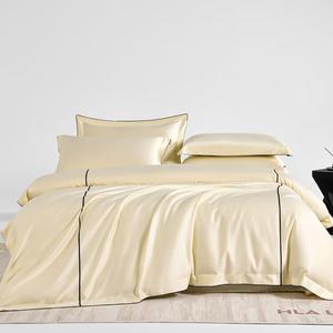 Комплект постельного белья Hailan House HLA Ice Silk 2.0, 4 предмета, 220х240/245х270 см, светло-желтый