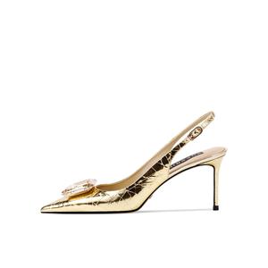 Туфли на тонком каблуке высотой 7,5 см для женщин Shesrim, Gold