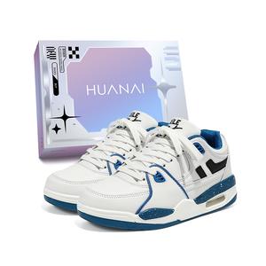 HUANAI Износостойкие противоскользящие скейтерские кеды унисекс бело-голубые, цвет White Blue Box
