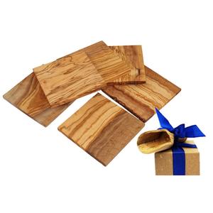 Подставки для напитков из оливкового дерева Подставки, квадратные, из оливкового дерева Защитные коврики для стола, стойкие к царапинам, антибактериальные, долговечные, безопасные для пищевых продуктов Olivenholz-Erleben, коричневый