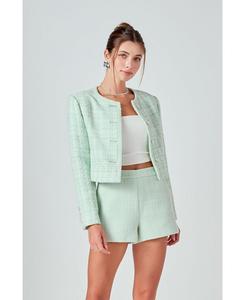 Женский твидовый жакет свободного кроя endless rose, Pistachio