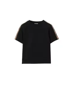 Хлопковая футболка в клетку для мальчиков - для малышей и для детей постарше Burberry, черный