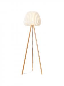 Напольная лампа на трех ножках Inna, диаметр 62 см, цвет светлое дерево/белый