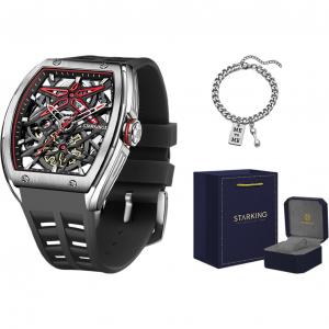 STARKING Часы Opener Collection Automatic Mechanical Movement Rubber Strap Watch Men's Watch Black Dial